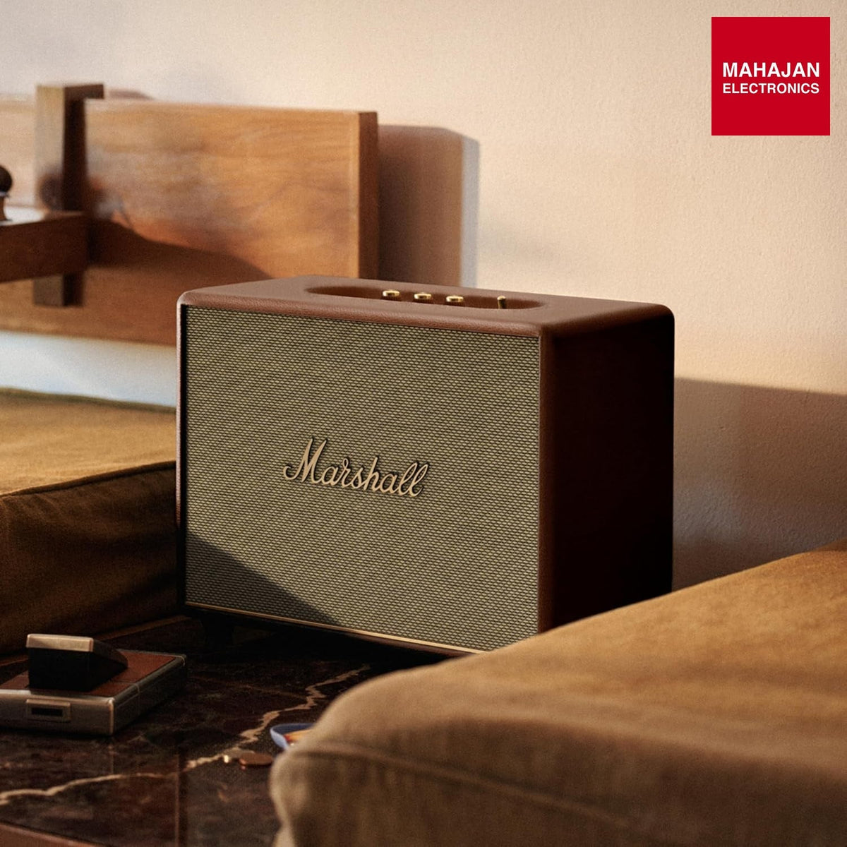 Marshall Woburn III Brown Wired Connectivity Home Speaker with HDMI Input, Bluetooth 5.2 & RCA or 3.5mm Input – Mahajan Electronics Online.