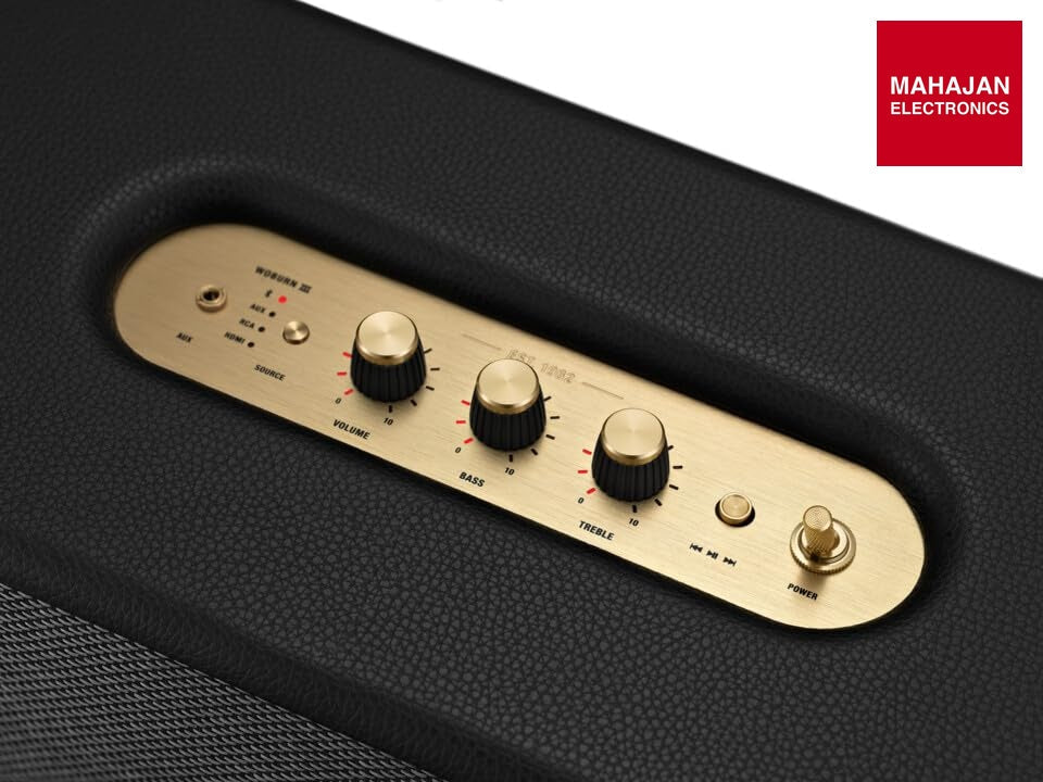 Marshall Woburn III Brown Wired Connectivity Home Speaker with HDMI Input, Bluetooth 5.2 & RCA or 3.5mm Input – Mahajan Electronics Online.