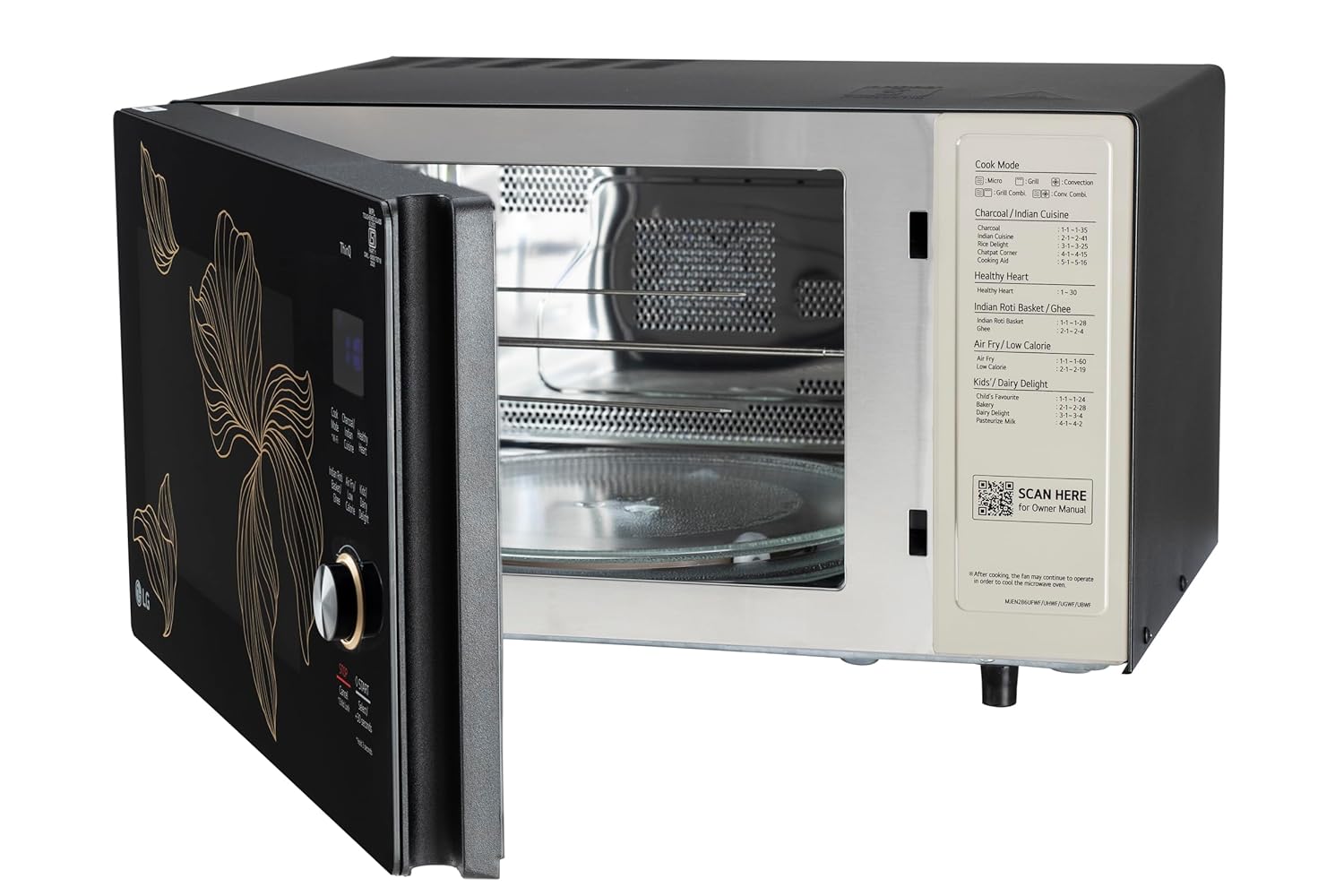 LG MJEN286UGWF 28 L, Convertible Microwave Oven with Air Fry, Charcoal Lighting Heater, Wi-Fi Enabled ( Black, Motorised Rotisserie, 60 Air Fry Recipe, 40 Scan to Cook Recipes & 331 Auto Cook Menu) Mahajan Electronics Online