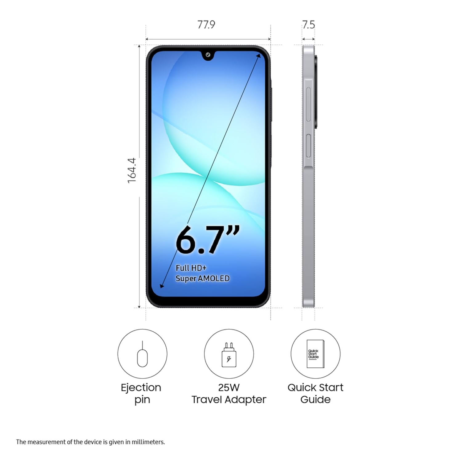 Samsung Galaxy A17 5G (Gray, 6GB RAM, 128GB Storage) | with Travel Adapter | 50 MP No Shake Camera | Gemini Live | Circle to Search | Super AMOLED | Corning Gorilla Glass Victus | 7.5mm Sleek | AI Mahajan Electronics Online