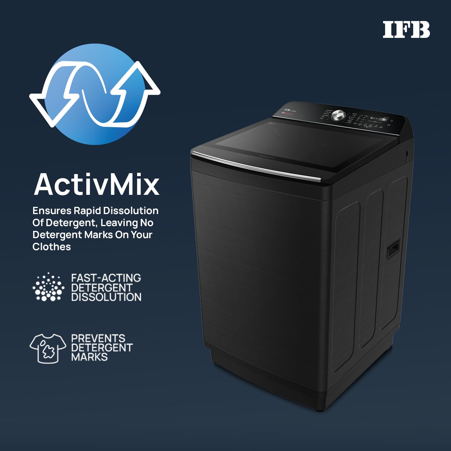 IFB TL121BL4SN 12 Kg 5 Star with DeepClean® Technology, AI Powered, Fully Automatic Top Load Washing Machine (2025 Model, PowerSteam®, Inbuilt Heater, 5D Wash, Aqua Energie, Black VCM) Mahajan Electronics Online