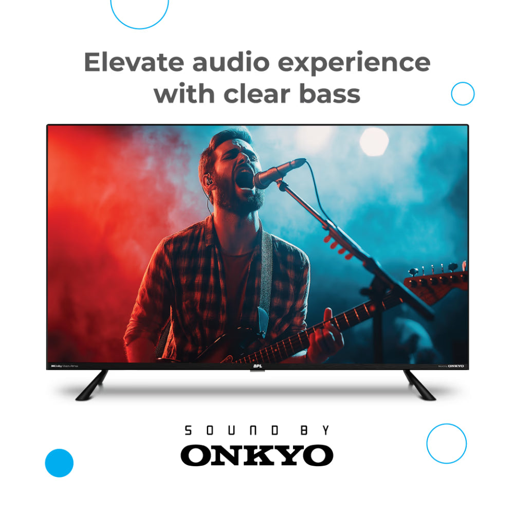 BPL 55QF5540 139.7 cm (55 inch) Goole Smart Onkyo Home Theatre QLED TV, Black Mahajan Electronics Online