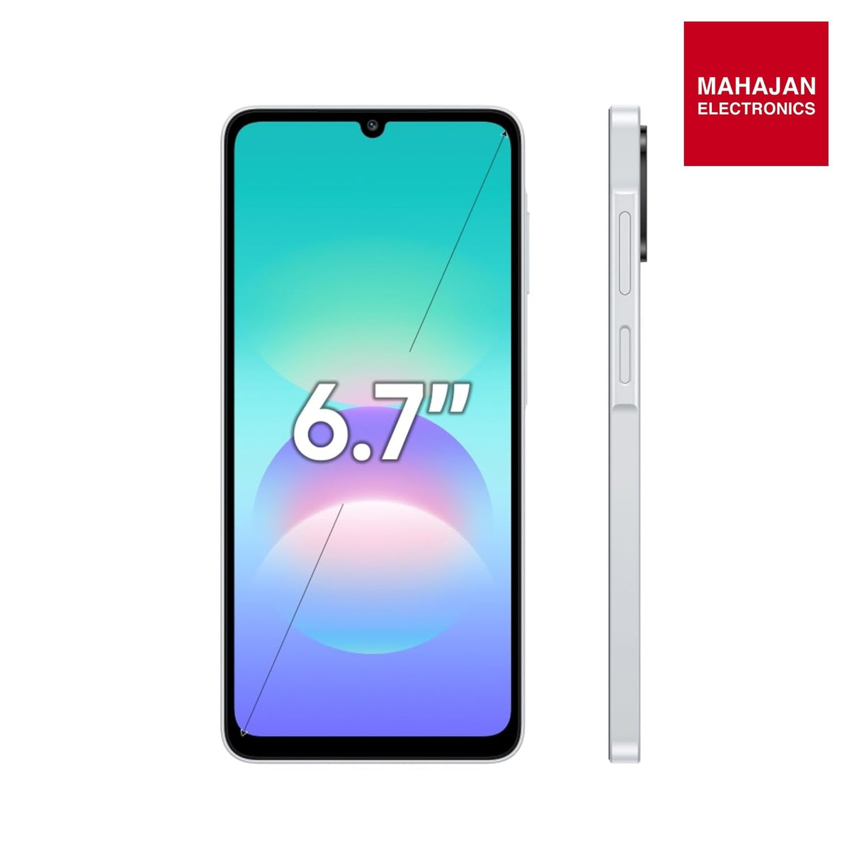 Samsung Galaxy A08 LTE (Silver, 4GB RAM, 64GB Storage), MediaTek Helio G99+ (6nm), 50MP Dual Camera, 6000mAh Battery, IP64 Rating, 6 Gen OS Upgrades – Mahajan Electronics Online.