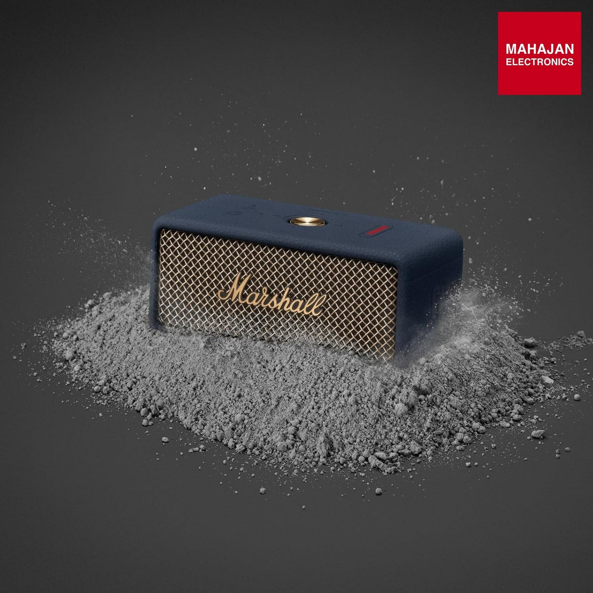 Marshall Smartchoice Emberton III Compact Portable Bluetooth Speaker with 32+ Hours of Playtime, (360ยฐ Sound), Dust & Waterproof (IP67) โ Midnight Blue โ Mahajan Electronics Online.