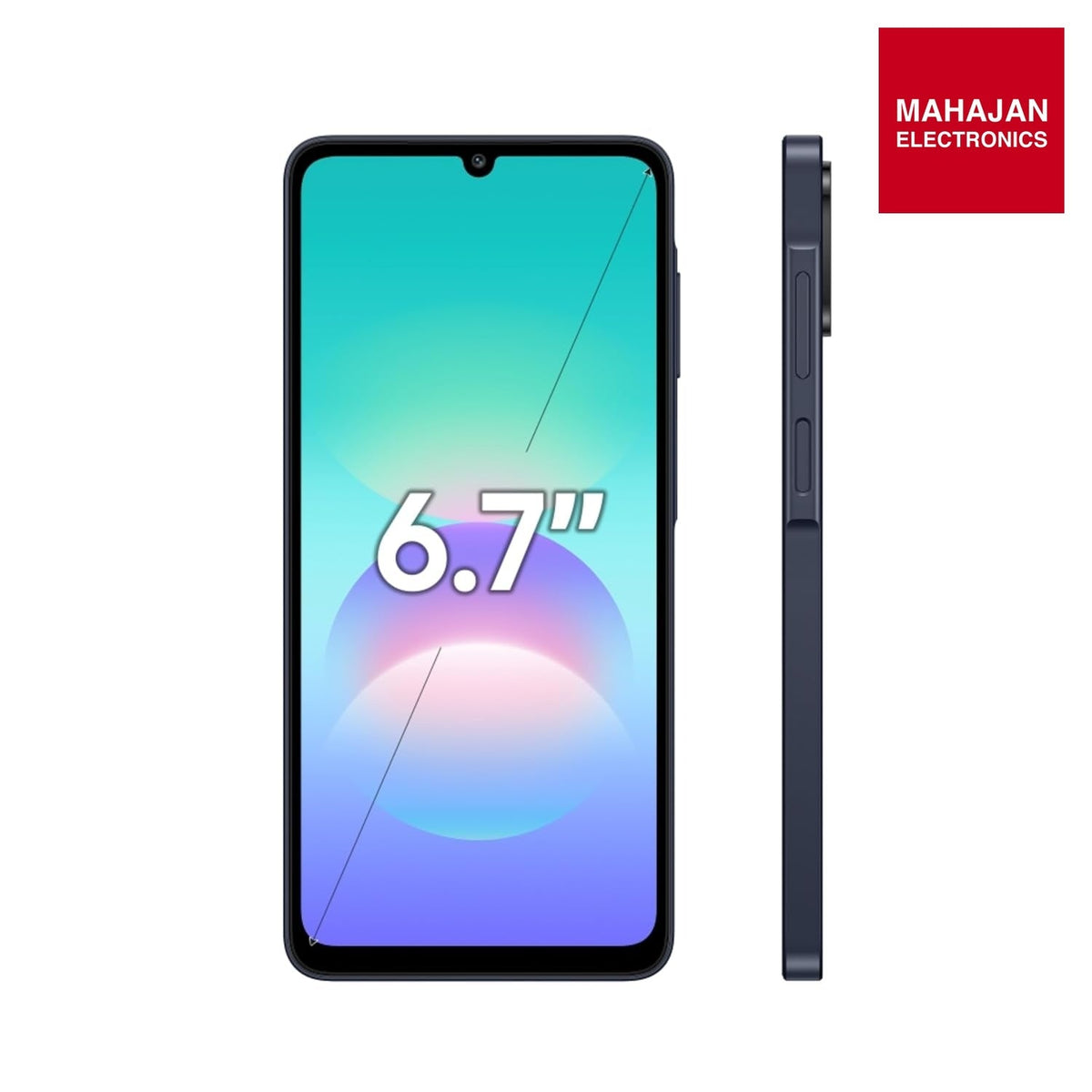 Samsung Galaxy A08 LTE (Dark Blue, 4GB RAM, 64GB Storage), MediaTek Helio G99+ (6nm), 50MP Dual Camera, 6000mAh Battery, IP64 Rating, 6 Gen OS Upgrades – Mahajan Electronics Online.