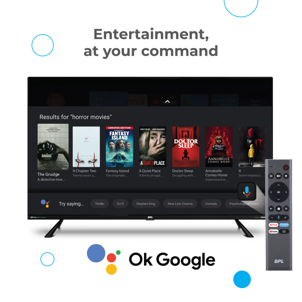 BPL 55QF5540 139.7 cm (55 inch) Goole Smart Onkyo Home Theatre QLED TV, Black Mahajan Electronics Online