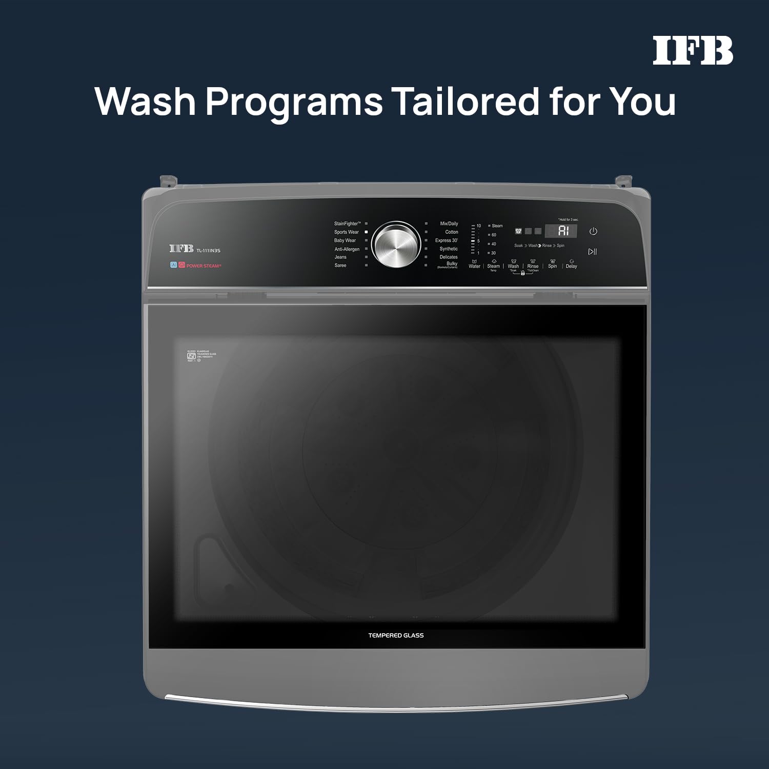 IFB TL111IN3SN 11 Kg 5 Star with DeepClean® Technology, AI Powered, Fully Automatic Top Load Washing Machine (2025 Model, PowerSteam®, Inbuilt Heater, 5D Wash, Aqua Energie, Inox) Mahajan Electronics Online