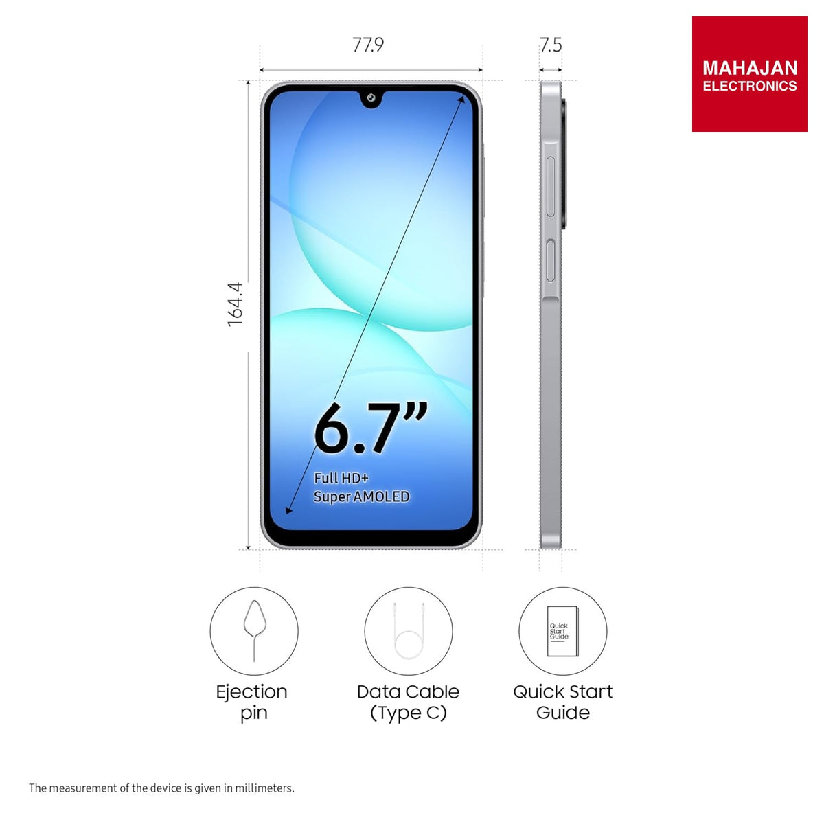 Samsung Galaxy A17 5G (Gray, 8GB RAM, 256GB Storage) – Mahajan Electronics Online.