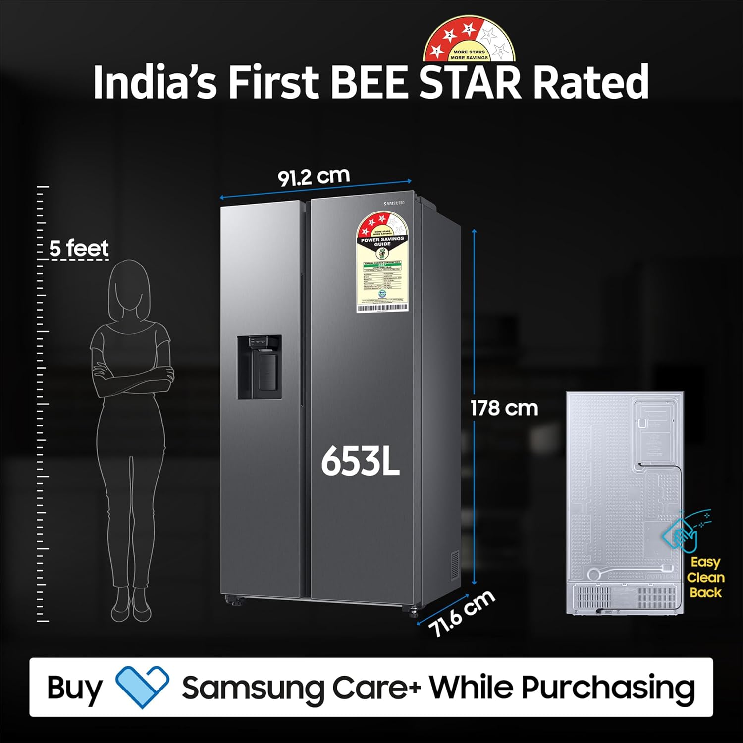 Samsung RS78CG8543S9HL 633 L, 3 Star, Frost Free, Double Door, Convertible 5-in-1 Digital Inverter, Side By Side Refrigerator with AI, WiFi & Water & Ice Dispenser ( Silver, Refined Inox) Mahajan Electronics online