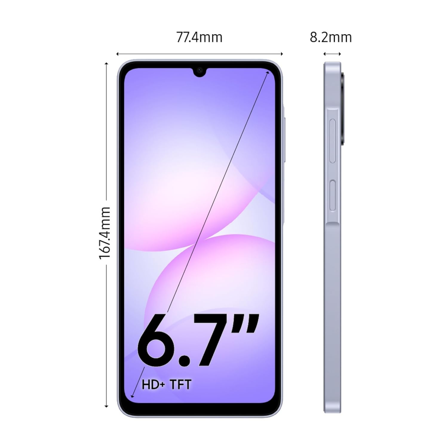 Samsung Galaxy A07 5G Smartphone (Light Violet, 6GB RAM, 128GB Storage) | 120Hz Refresh Rate | Massive 6000mAh Battery | 50MP True Dual Camera | 6 Gen OS Upgrades | Knox Vault Mahajan Electronics Online
