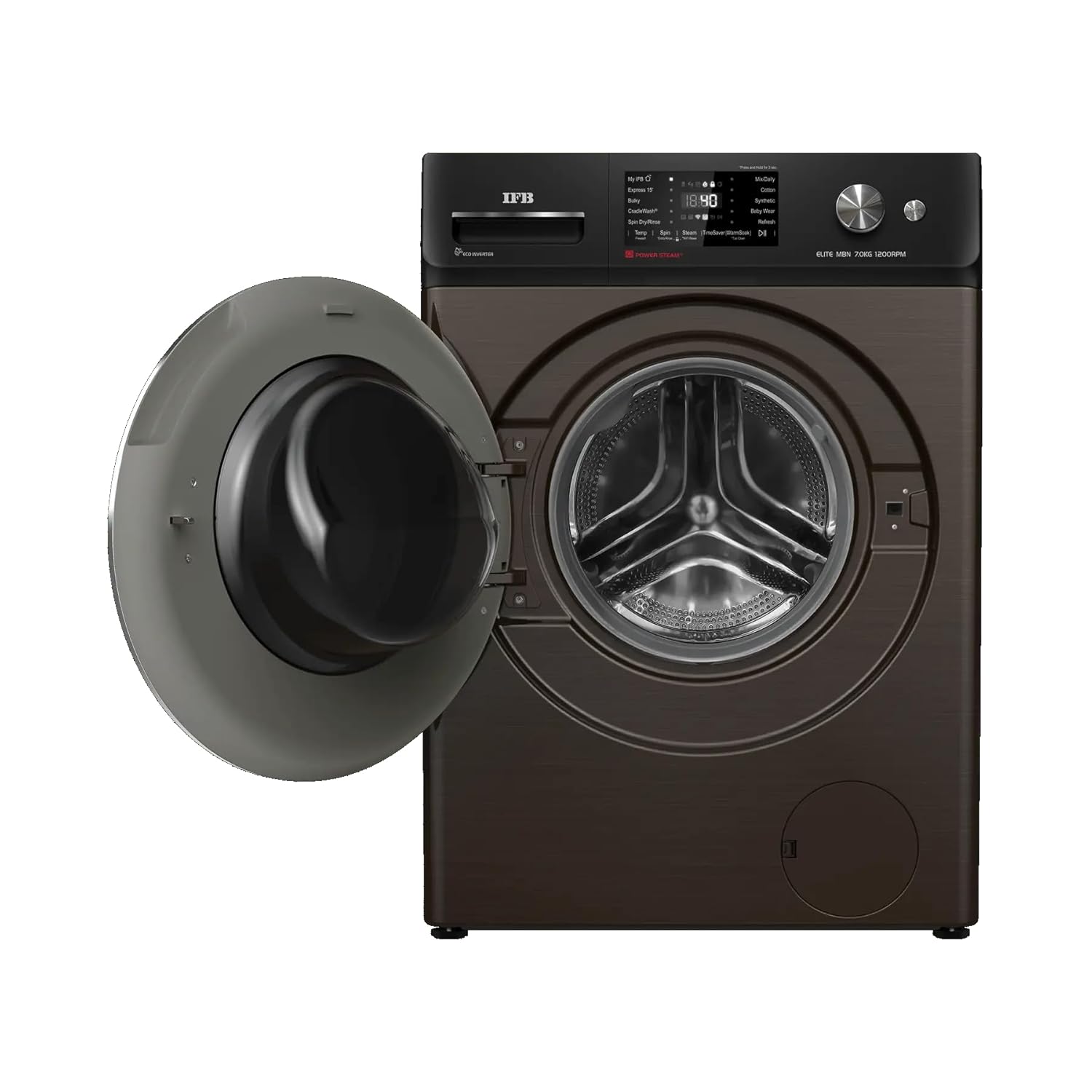 IFB ELITE MBN 7012HK 7 Kg 5 Star Fully Automatic Front Load Washing Machine – AI Technology, Power Steam®, Wi-Fi Enabled, Mocha Hairline Finish