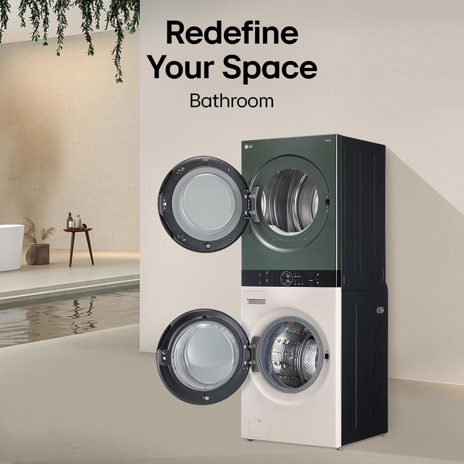 LG FWT1310BG WashTower 13 Kg /10 Kg with AI Direct Drive & DUAL Inverter Heat Pump, Fully Automatic Front Load Washing Machine and Dryer with Wi Fi & Central Control Panel Mahajan Electronics online