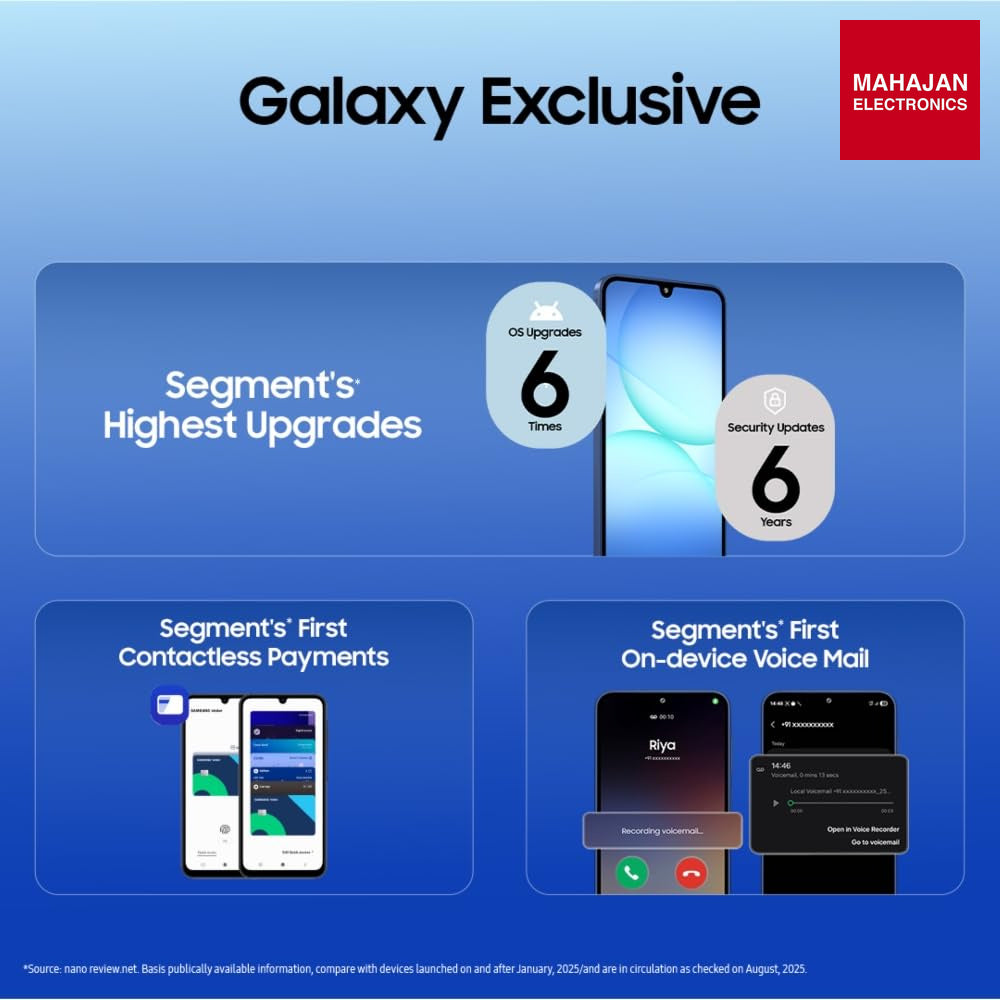 Samsung Galaxy A17 5G (Black, 8GB RAM, 256GB Storage) | 50 MP No Shake Camera | Gemini Live | Circle to Search | Super AMOLED | Corning Gorilla Glass Victus | 7.5mm Sleek | AI | Without Adapter – Mahajan Electronics Online.