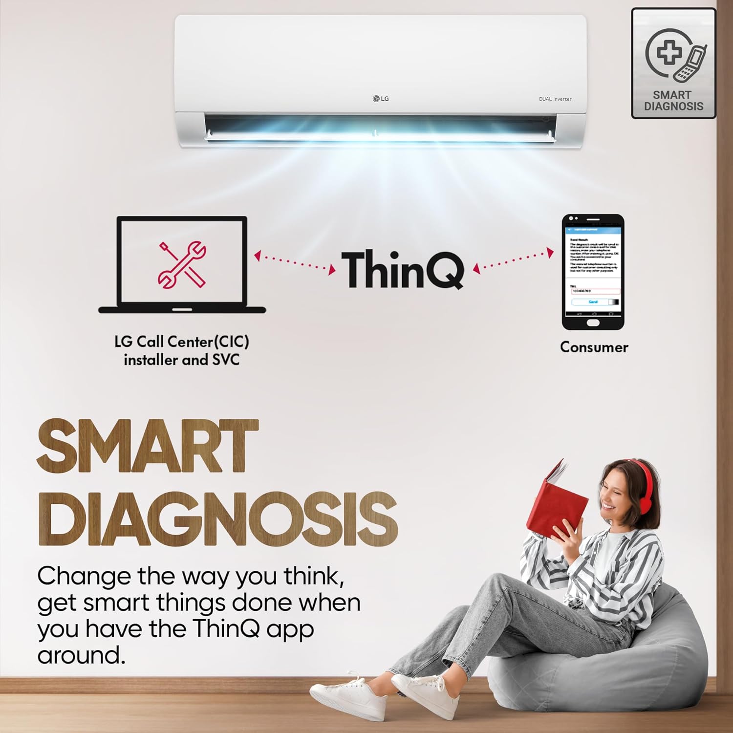 LG US-Q24ENXE 2 Ton 3 Star DUAL Inverter Split AC (Copper, AI Convertible 6-in-1, Diet Mode+, Faster Cooling & Energy Saving, 4 Way Swing, HD Filter with Anti-Virus Protection, White) Mahajan Electronics online