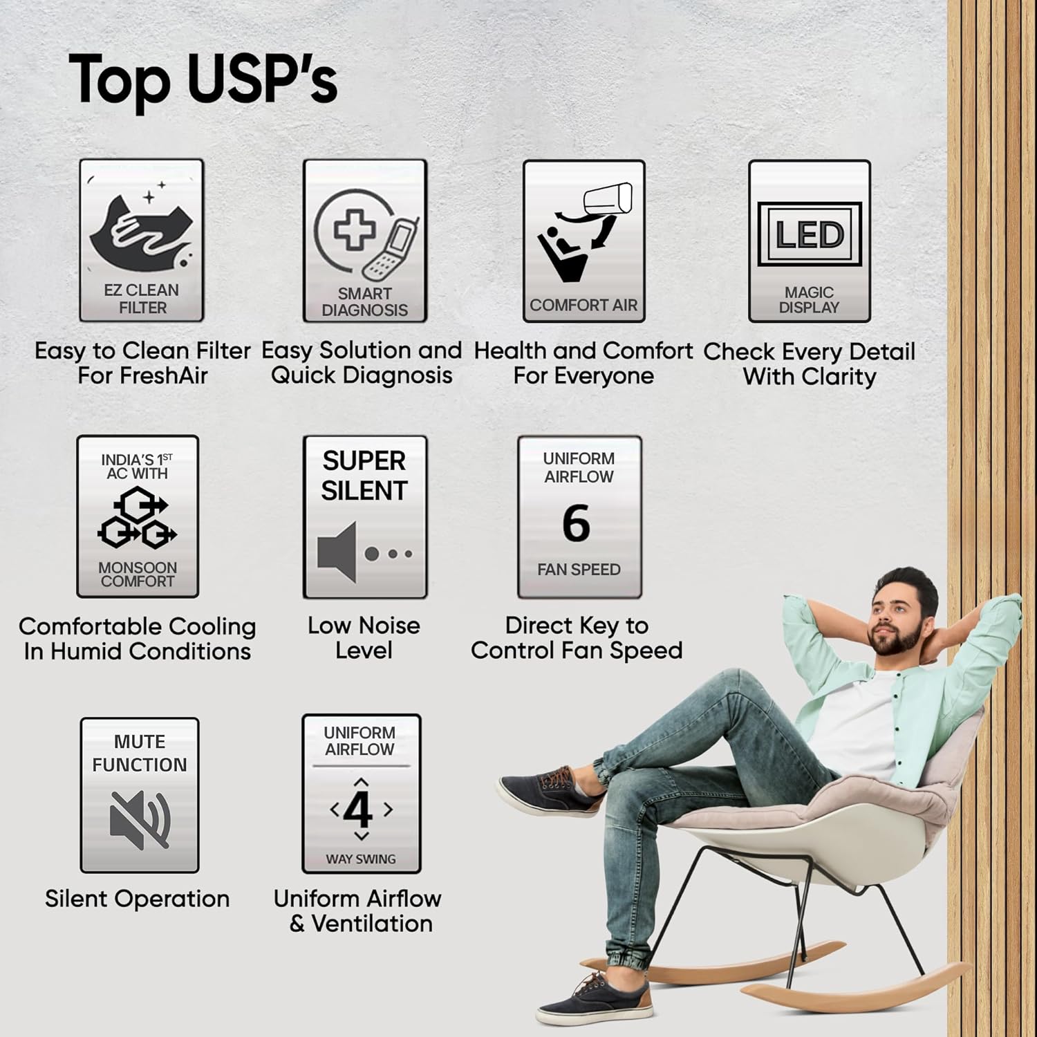 LG US-Q24ENXE 2 Ton 3 Star DUAL Inverter Split AC (Copper, AI Convertible 6-in-1, Diet Mode+, Faster Cooling & Energy Saving, 4 Way Swing, HD Filter with Anti-Virus Protection, White) Mahajan Electronics online