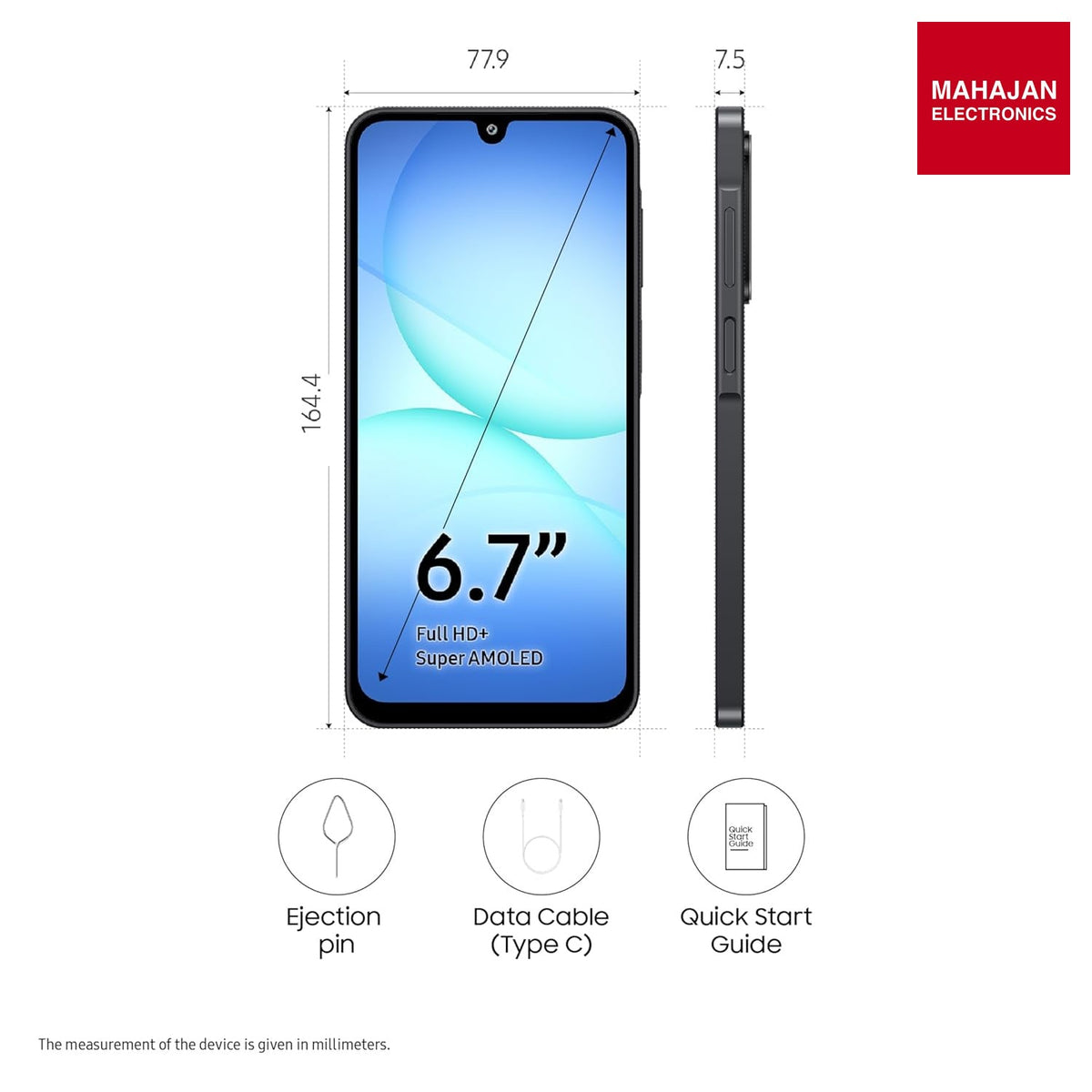 Samsung Galaxy A17 5G (Black, 8GB RAM, 256GB Storage) | 50 MP No Shake Camera | Gemini Live | Circle to Search | Super AMOLED | Corning Gorilla Glass Victus | 7.5mm Sleek | AI | Without Adapter – Mahajan Electronics Online.