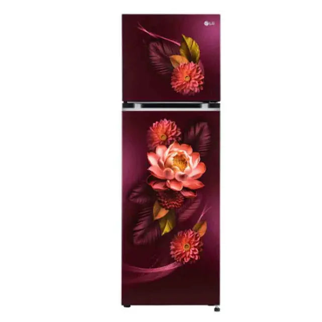 LG GL-S312SRWY 272L, Double Door Refrigerator, Convertible, Smart Inverter Compressor, Red Waterlily Finish, 2 Star Mahajan Electronics online