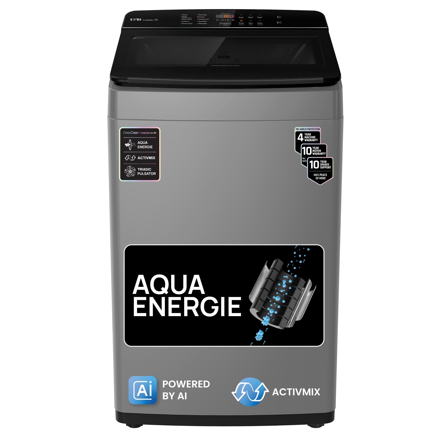 IFB TL801MG1 8 Kg 5 Star with Deep Clean® Technology, AI Powered, Fully Automatic Top Load Washing Machine ( ActivMix, Aqua Energie, Med Grey) Mahajan Electronics Online