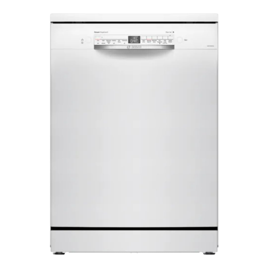 Bosch 14 Place Settings Dishwasher (SMS6IKW01I, Free-Standing, 60 cm, White, Home Connect, EcoSilence Drive, Intensive Kadhai Wash, Inverter Motor) Mahajan Electronics Online