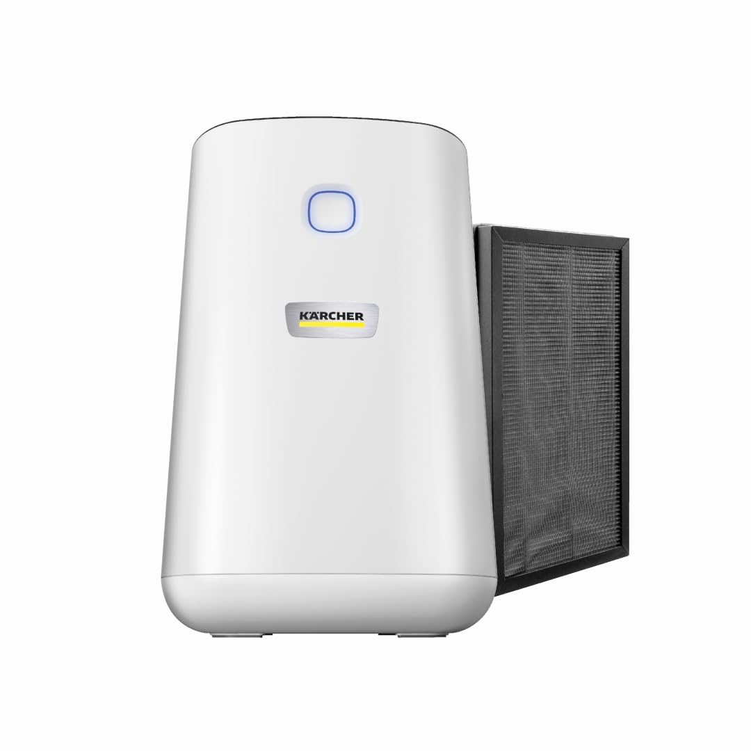 Kärcher AF20 Air Purifier For Home,Dual H13 HEPA & Activated Carbon Filters,Removes 99.99% Pathogens & Fine Dust,430 Sq. Ft Coverage,Air Quality Display,Automatic & Night Modes,German Technology,White Mahajan Electronics Online