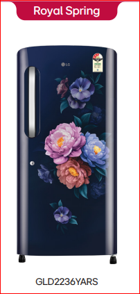 LG GLD2236YARS 210L 2026 Model Direct Cool Single Door 3 Star Refrigerator with Fast Ice Making Color Royal Spring Mahajan Electronics Online