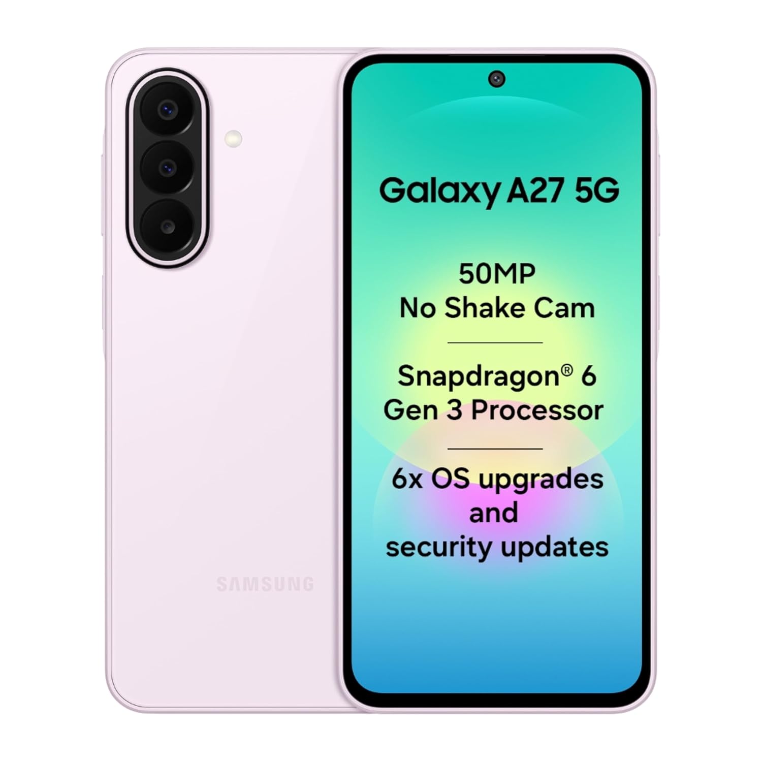 Samsung Galaxy A27 5G (Light Pink, 8GB RAM, 128GB Storage) | 50MP No Shake Triple Camera | Snapdragon 4nm Processor | LPDDR5x | UFS 3.1 Storage | 6 Gen OS Upgrades | Super AMOLED Display Samsung