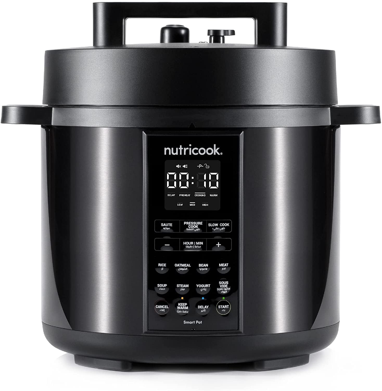 Nutricook SP204K Stainless Steel Smart Pot 2 (6 QT | 6 Litre), 1000W, 9 In 1 Instant Programmable Electric Pressure Cooker, Slow Cooker, Rice Cooker, Steamer, Saute Pot, Warm Food, Smart Lid Mahajan Electronics Online