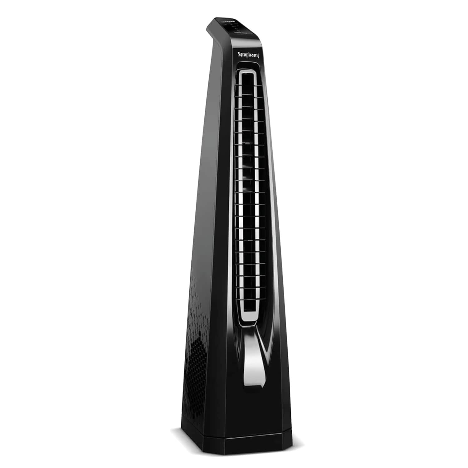 Symphony Surround B BLDC Bladeless Tower Fan For Room | Quiet & Energy-Saving with Remote Control | Touchscreen Control Panel | Low Power Consumption | 1 Year Warranty | Black Mahajan Electronics Online