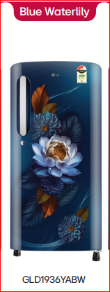 LG GLD1936YABW 185 L 3 Star Direct-Cool Single Door Refrigerator ( Blue Water Lily, Fast Ice Making, Gross Volume 190 Litre) Mahajan Electronics online
