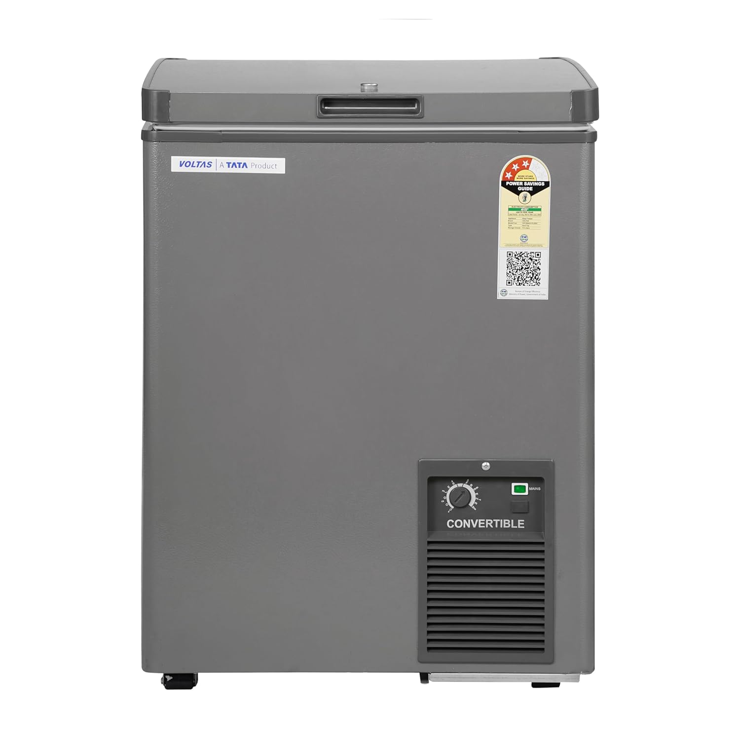 Voltas CVF120SA3-P1-GW 114 litre, 3 star Direct Cool Single Door Freezer, (Convertible Technology, White and Grey) Mahajan Electronics online