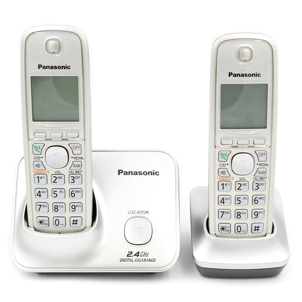 Panasonic TG3712SXN Silver | Caller ID, Dual Handset, Wall Mountable, Large LED Display, Phonebook up to 100 – Mahajan Electronics Online.
