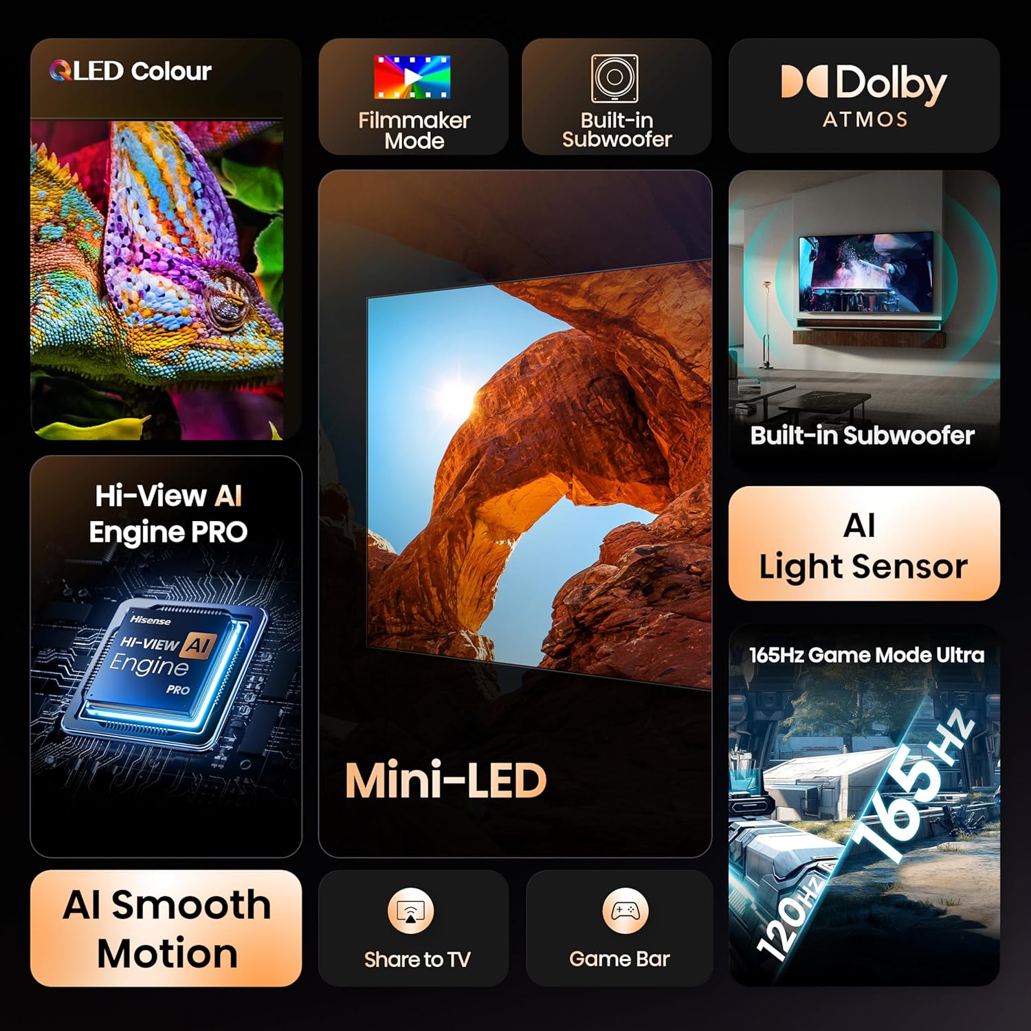 Hisense 100U7Q 253 cm (100 inches) U7Q Series 4K Ultra HD Smart QLED Mini LED TV mahajan electronics online