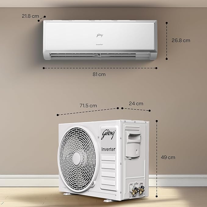 Godrej SIC 12PTC3 WYQ 1 Ton 3 Star, 5-In-1 Convertible Cooling, Inverter Split AC (Copper, 2025 Model, Heavy duty cooling at 52 °C, White- Mahajan Electronics Online