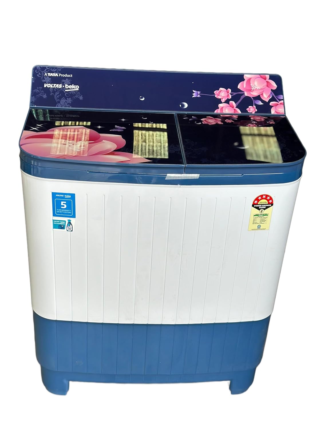 Voltas Beko WTT80DBLG/BLSSWH5GBDE 8 Kg 5 Star Semi Automatic Top Load Washing Machine  Blue Mahajan Electronics Online