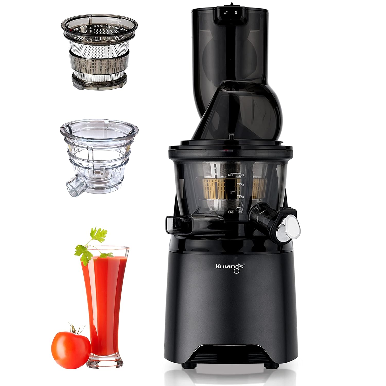 Kuvings EVO810 Black Professional Cold Press Juicer,Only Juicer with Patented Rubber & Silicon-Free Technology, 12 YR Warranty, All-in-1 Fruit & Vegetable Juicer,With Smoothie & Sorbet Attachment Mahajan Electronics Online