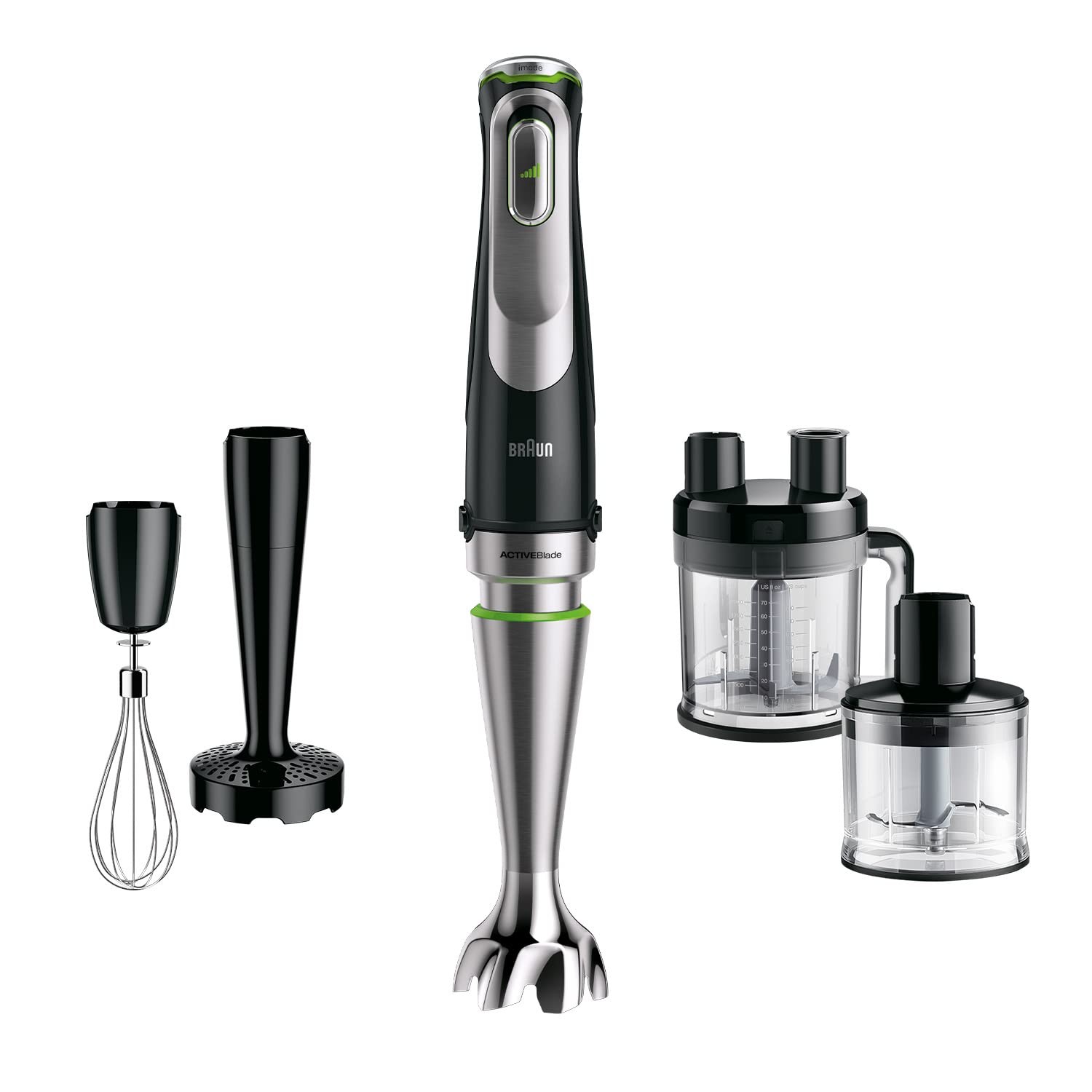 Braun MQ9187XLI MultiQuick 9 Hand Blender 1200W with Beaker, 2L Food Processor, Chopper, Puree Masher, Whisk, ActiveBlade, iMode SmartSpeed, SplashControl for Dough Making, Masala Grinding, Smoothie Mahajan Electronics Online