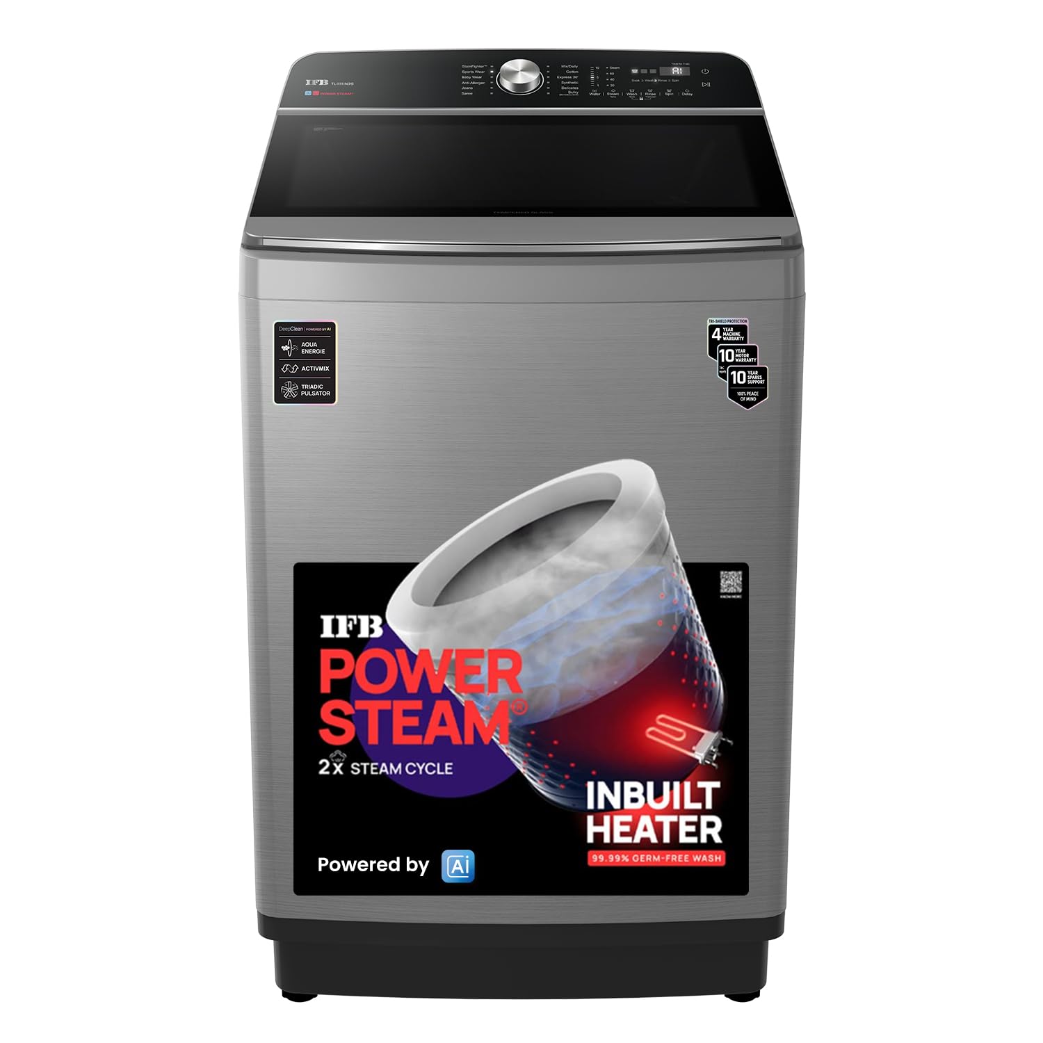 IFB TL111IN3SN 11 Kg 5 Star with DeepClean® Technology, AI Powered, Fully Automatic Top Load Washing Machine (2025 Model, PowerSteam®, Inbuilt Heater, 5D Wash, Aqua Energie, Inox) Mahajan Electronics Online