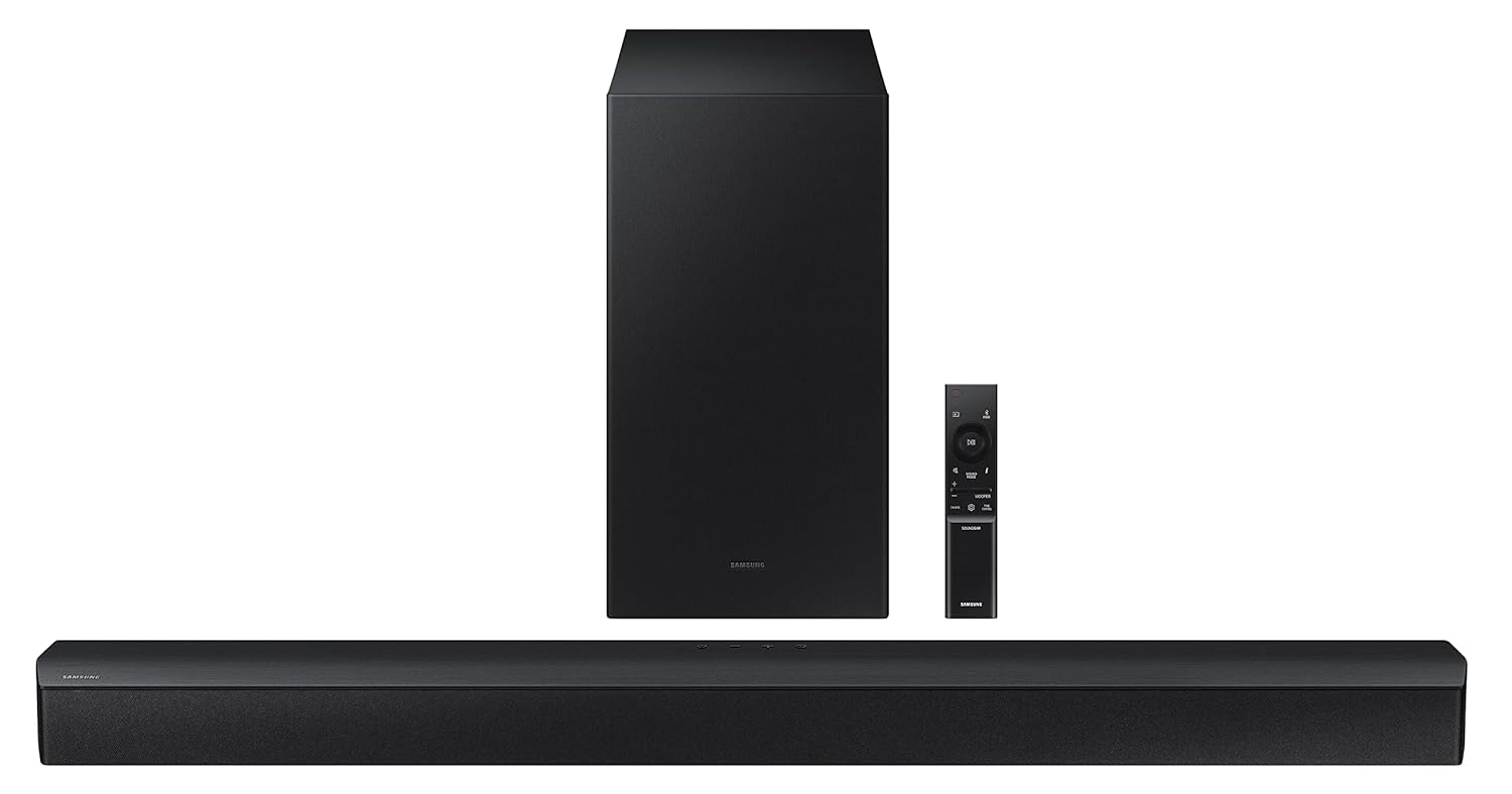 Samsung HW-B450F/XL 2.1 Channel Dolby Digital Soundbar (Powerful Bass, Black) Mahajan Electronics Online