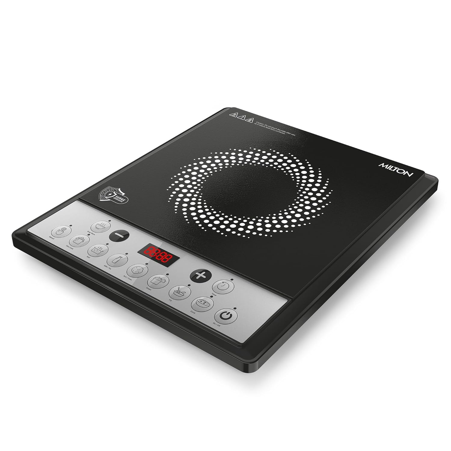 Milton Euroline Elio 16.0 Portable Induction Cooktop (1600W) | LED Display | 5KV Surge Protection | Timer & Preset Menu | Child Lock | Model HICPB16.0 Mahajan Electronics