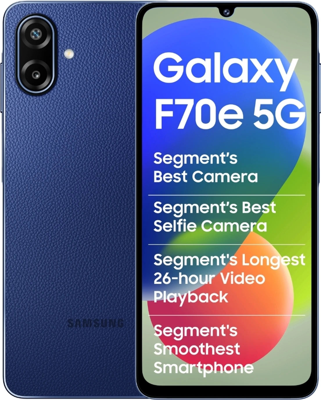 Samsung Galaxy F70e 5G (Spotlight Blue, 128 GB) (4 GB RAM) | 6000 mAh Battery | Dimensity 6300 | Octa Core Processor | 6.74" PLS LCD Display Samsung