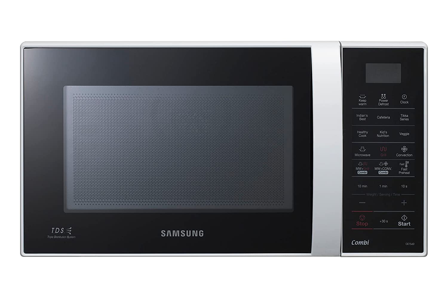 Samsung CE73JD1/XTL 21L Convection Microwave Oven – Silver | Bake, Grill, Preheat & Defrost | Touch Keypad & Ceramic Interior – Mahajan Electronics