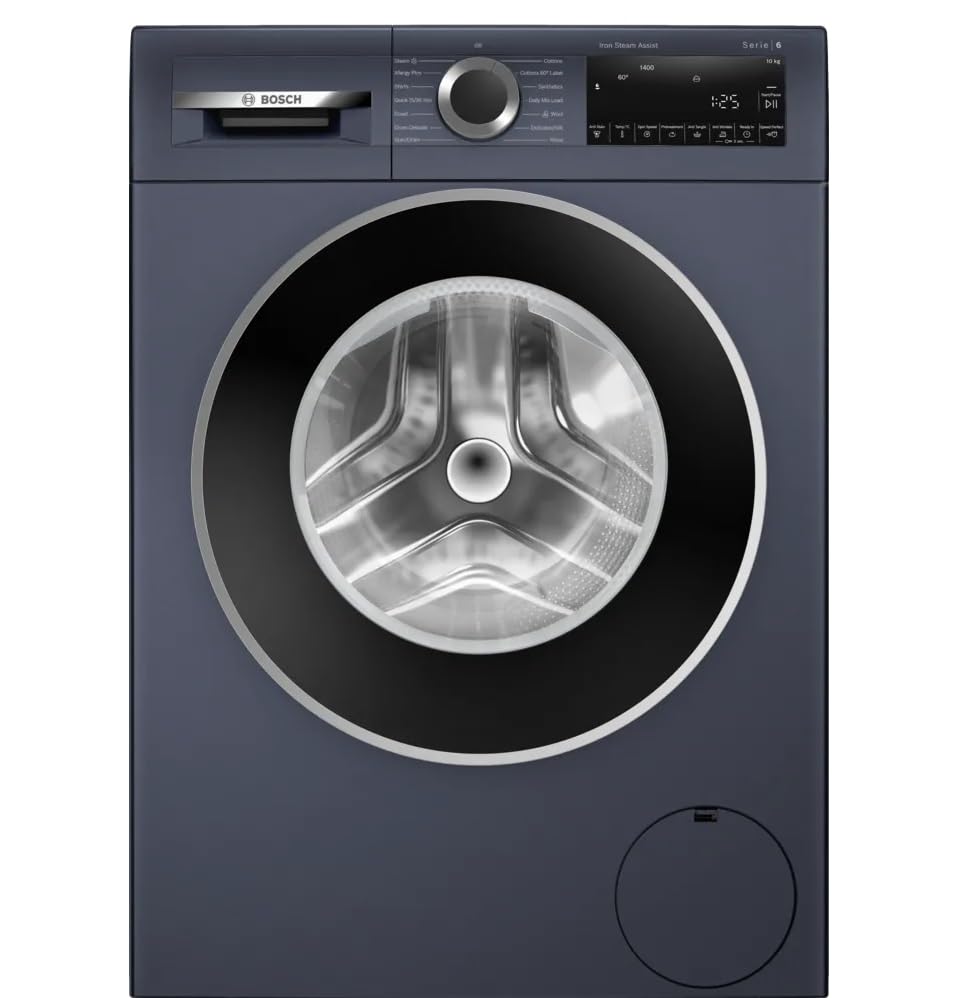 Bosch WGA254ZPIN 10kg 5 Star Anti Stain & AI Active Water Plus Fully Automatic Front Load Washing Machine with Built in Heater ( Pretreatment, Iron Steam Assist & Allergy Plus, Dark lake) Mahajan Electronics Online