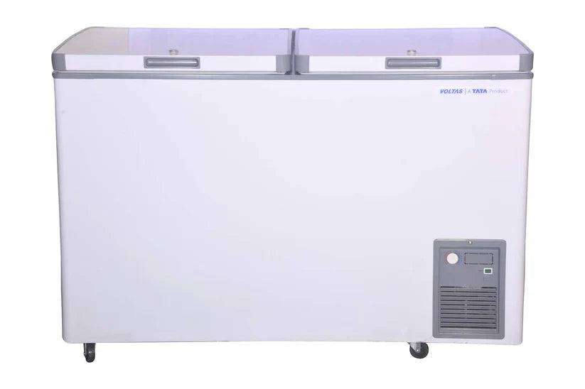 Voltas CVF406DA5-W-WA 361Ltrs gross/345L storage Double Door Deep Freezer Convertible White (Copy) mahajan electronics online