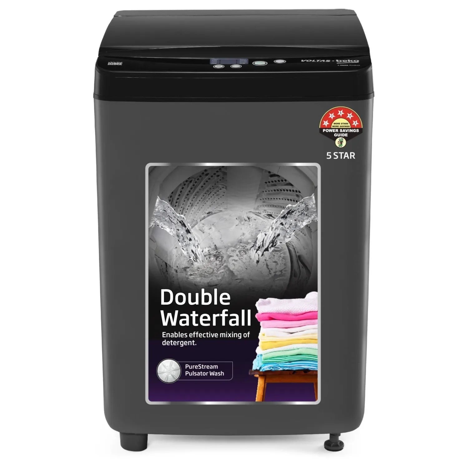 Voltas Beko WTL7004UEA/SPBPOD 7 Kg 5 Star Fully Automatic Top Load Washing Machine with Double Waterfall | 4 Wash Programs | Purestream Pulsator Mahajan Electronics Online