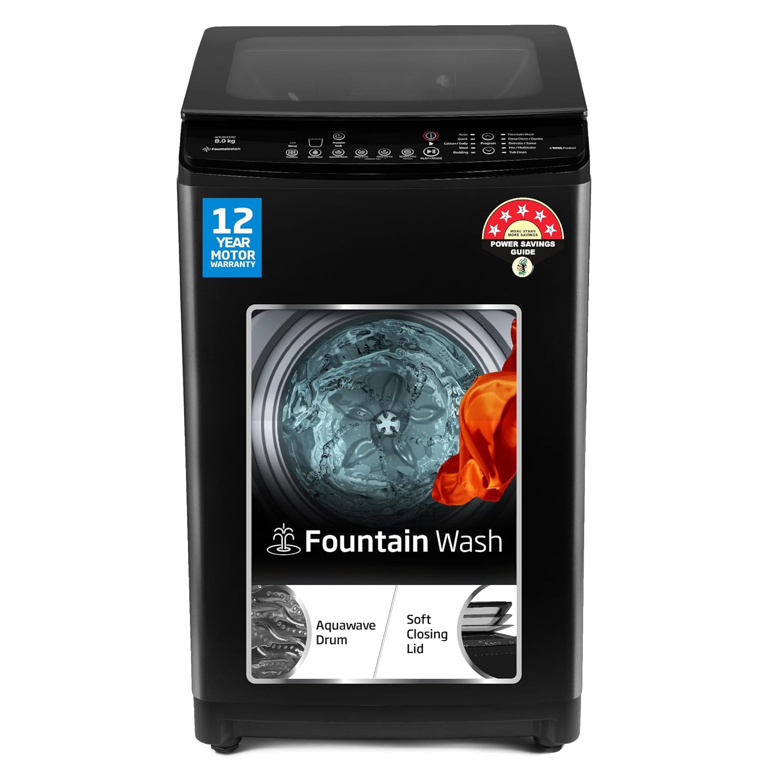 Voltas Beko 8 Kg 5 Star Top Load Fully Automatic washing machine ( Black )WTL8011AU/BPC00D