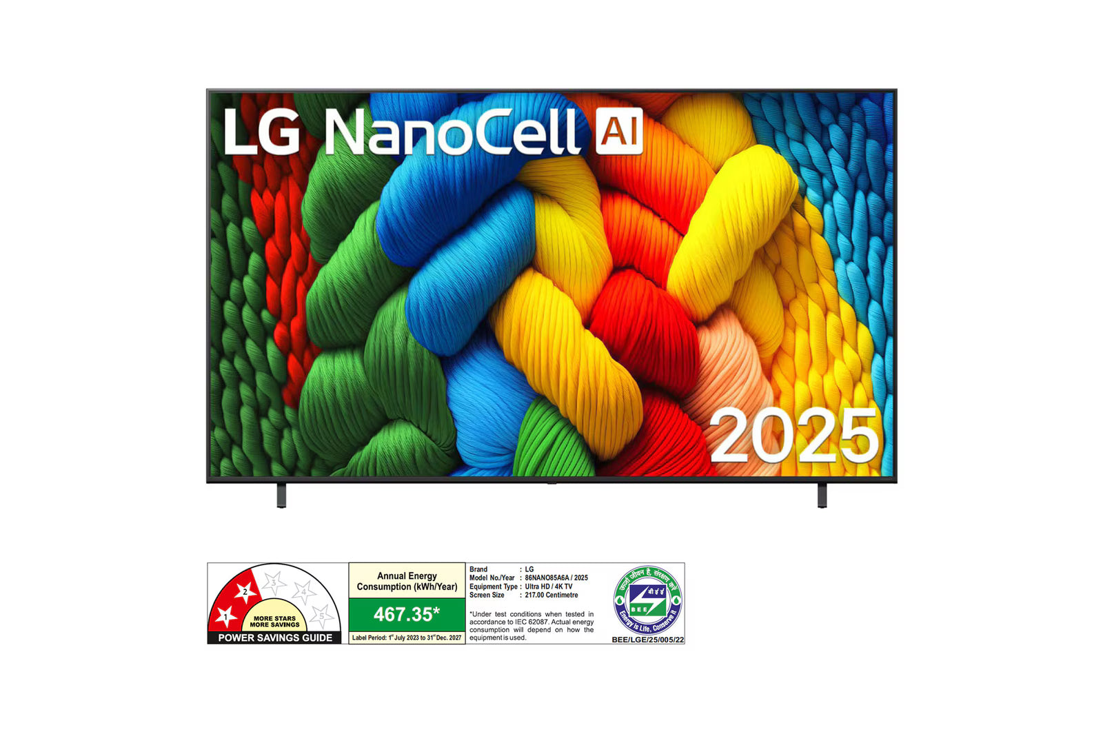 LG 86NANO85A6A  217cm (86) Smart TV with α7 AI Processor 4K Gen8, Filmmaker Mode with Dolby Atmos 2025 Mahajan Electronics Online