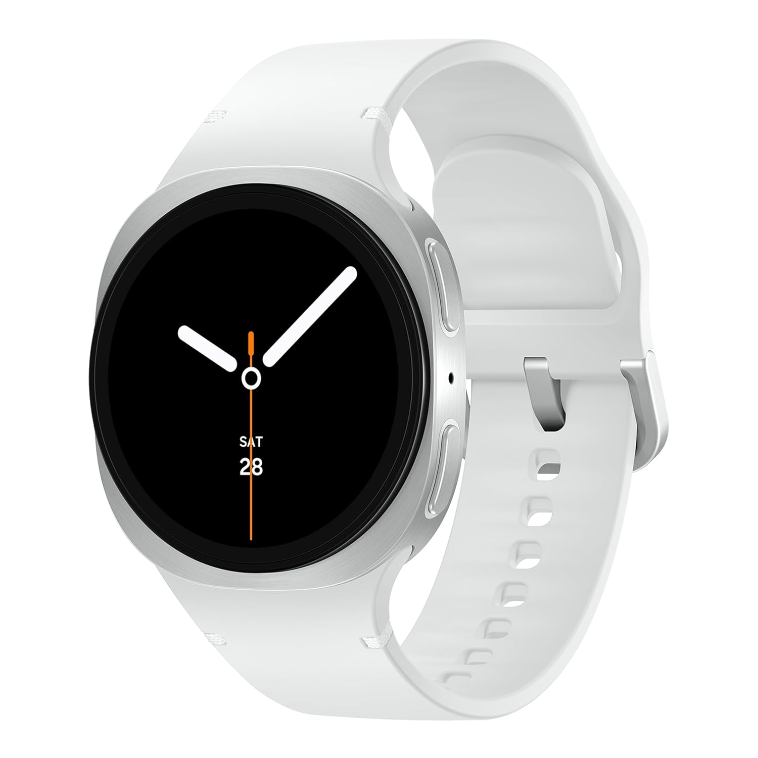 Samsung Galaxy Watch8 (40mm, LTE, Silver) with 3nm Processor | Dual GPS | Sapphire Glass & Armor Aluminum | 5ATM & IP68 | BP, ECG, IHRN & Vascular Load Monitoring | Anti-oxidant Index Mahajan Electronics Online