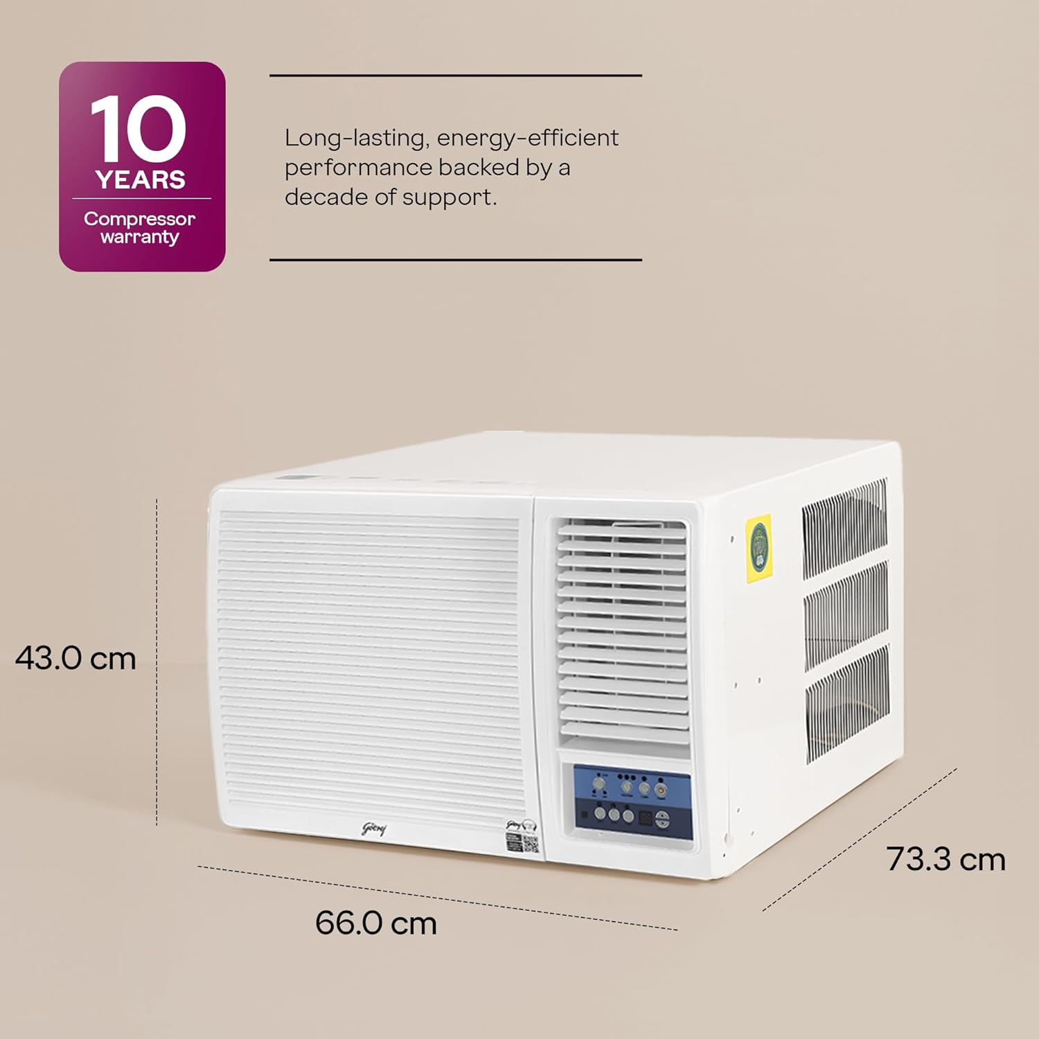 Godrej WIC 18UTC5 WWA 1.5 Ton 5 Star, Turbo Mode, Smart Diagnosis, Pure Air Filter, Anti-Freeze Thermostat, Anti Corrosive Blue Fin Coating, Inverter Window AC (Copper, AC 1.5T , White) mahajan electronics online