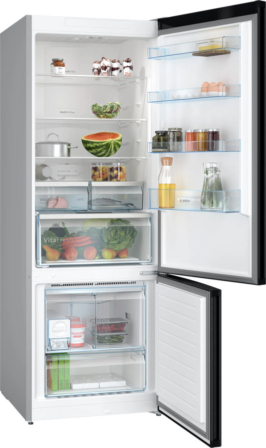 Bosch KGN56CX41I free-standing fridge-freezer with freezer at bottom 559L Black stainless steel Mahajan Electronics Online