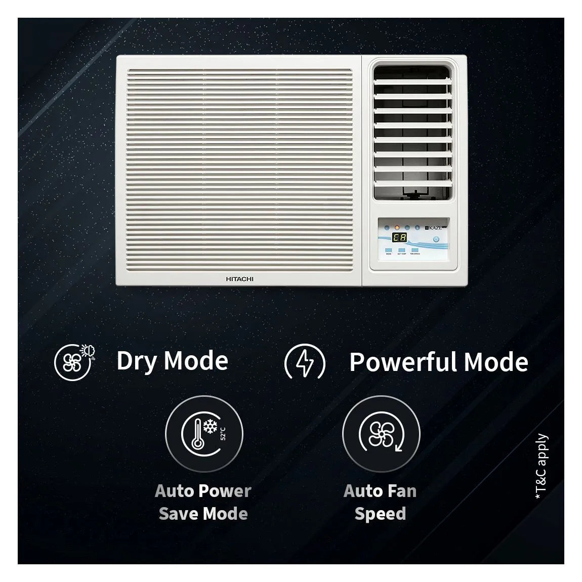 Hitachi RAW318HHEO 1.5 Ton Class 3 Star, Window Expandable Inverter AC (100% Copper, 100% cooling at 43 degree Celsius, White) Mahajan Electronics Online